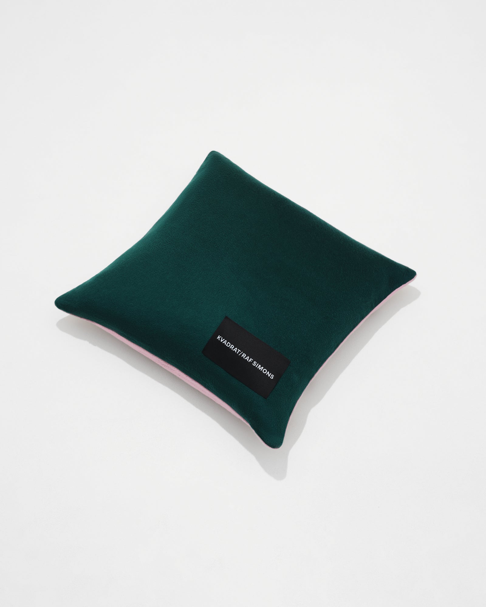 kvadrat raf simons dark green pink cushion