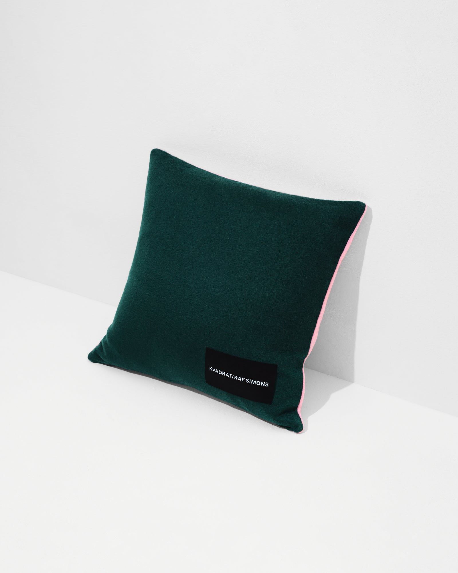 kvadrat raf simons dark green pink cushion
