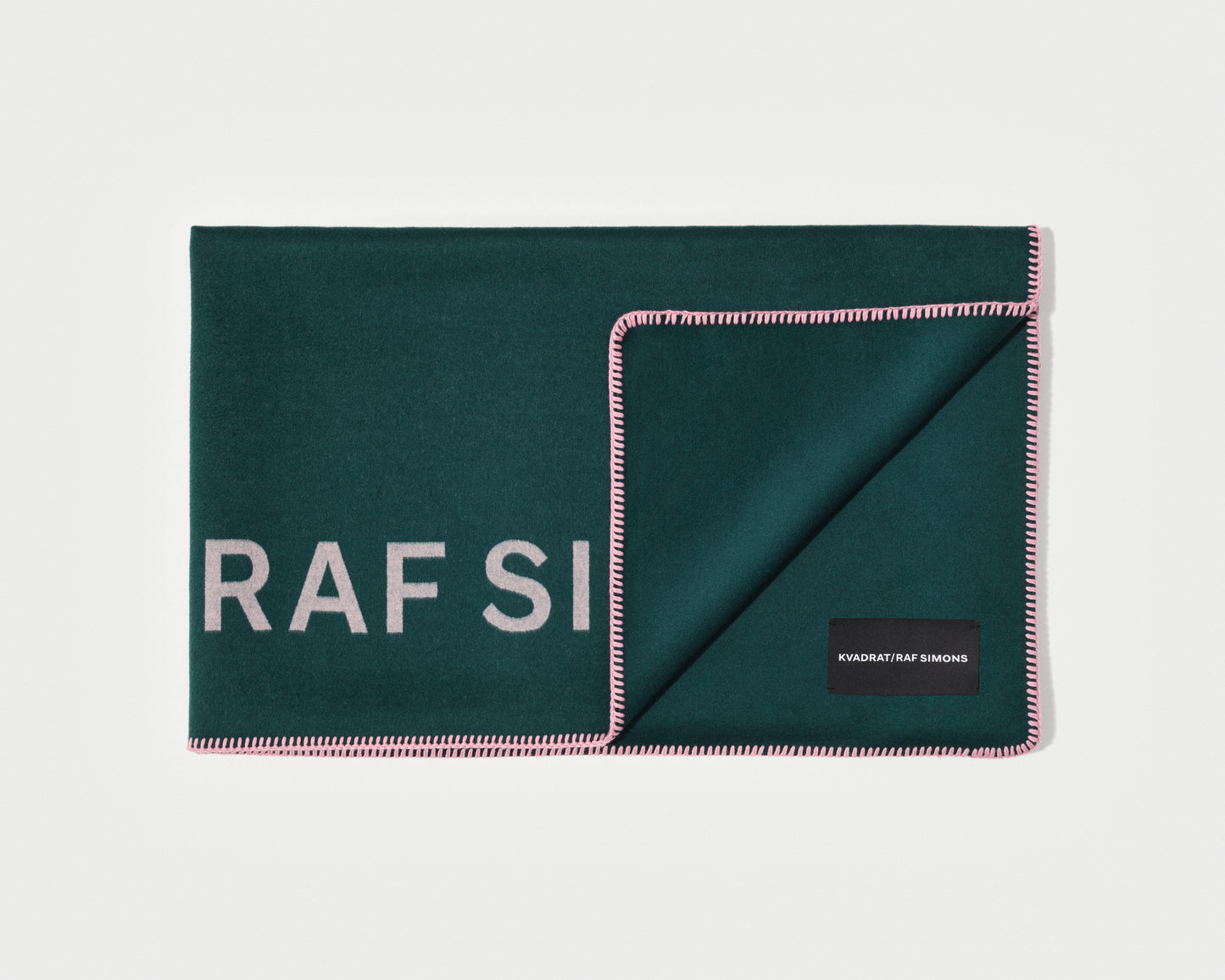 kvadrat raf simons dark green cashmere throw