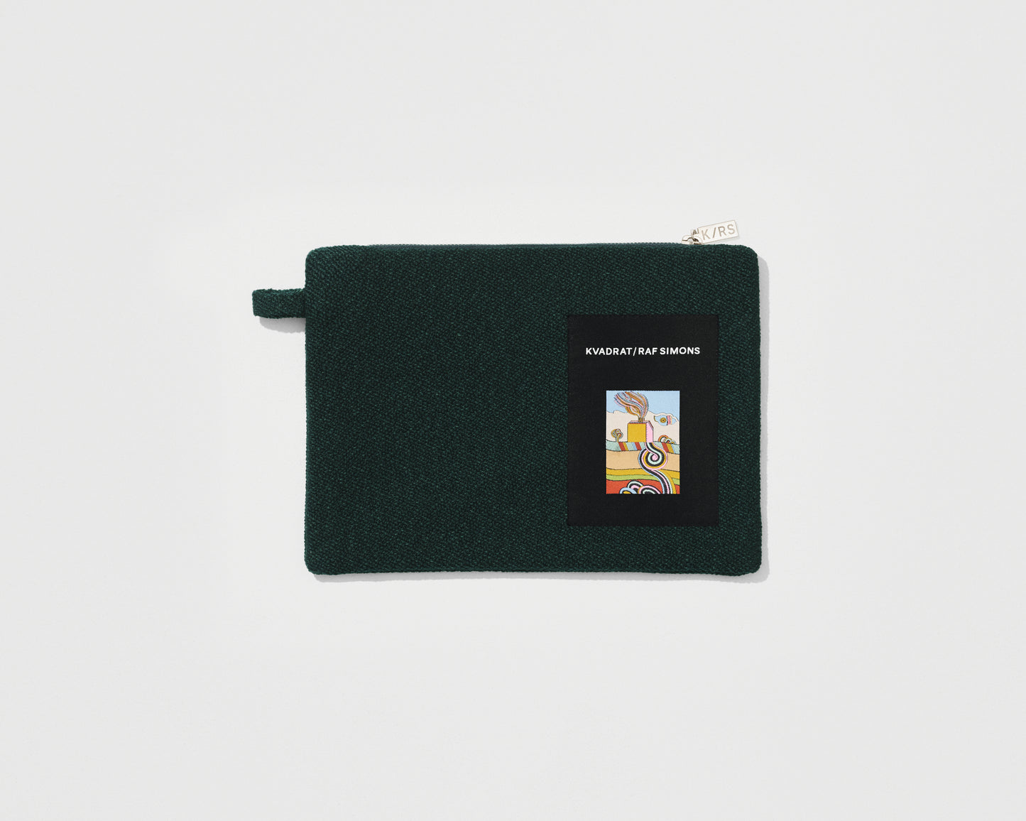 kvadrat raf simons dark green clutch