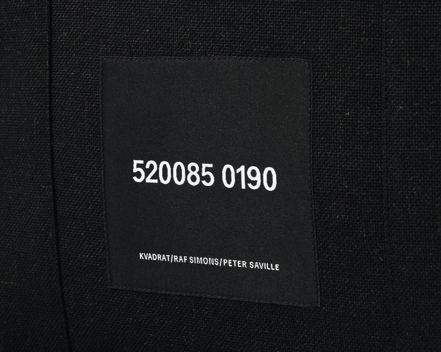 kvadrat raf simons peter saville black tote bag
