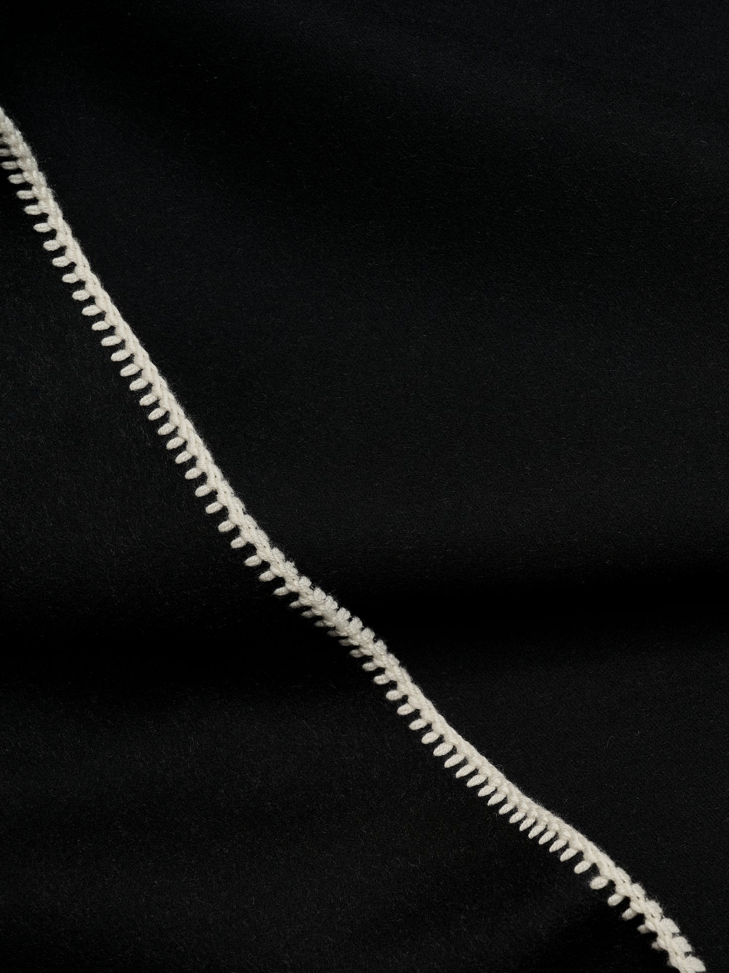Double Face Wool Throw w/ Logo | Black