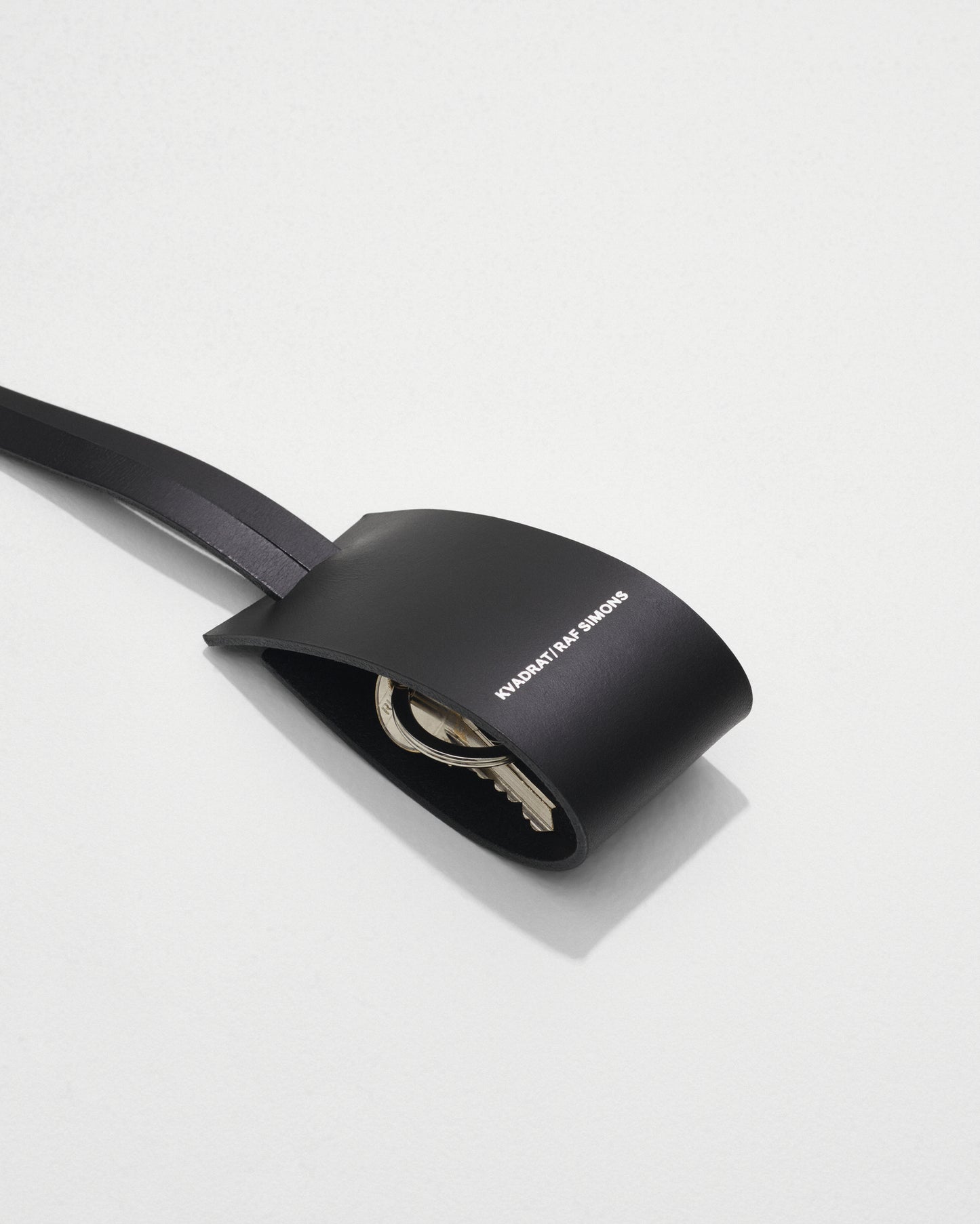 kvadrat raf simons black leather key ring