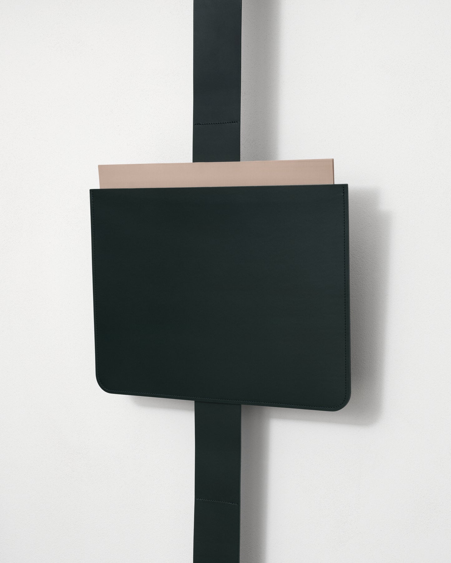 kvadrat raf simons dark green leather sleeve leather strap