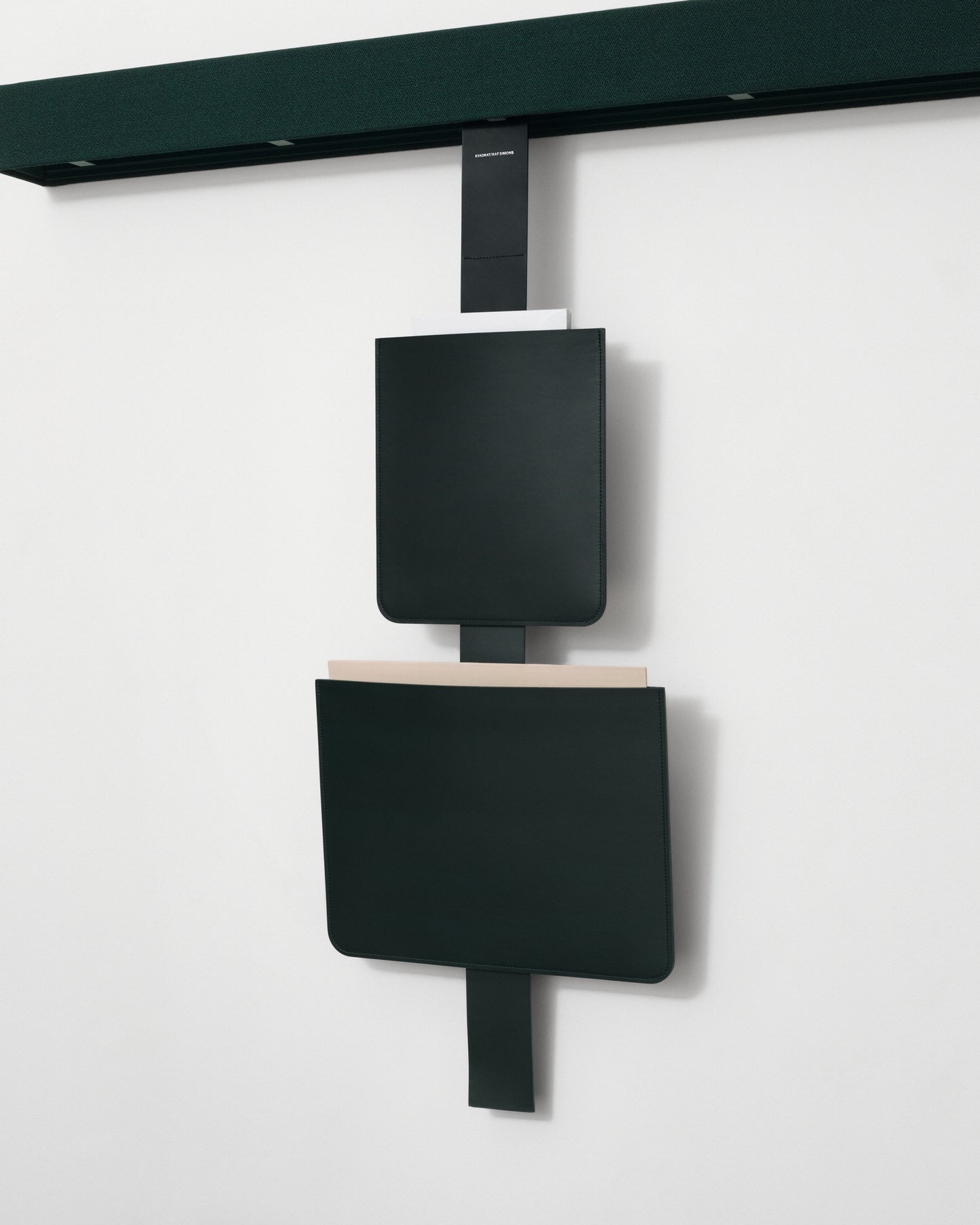 kvadrat raf simons dark green leather sleeve leather strap