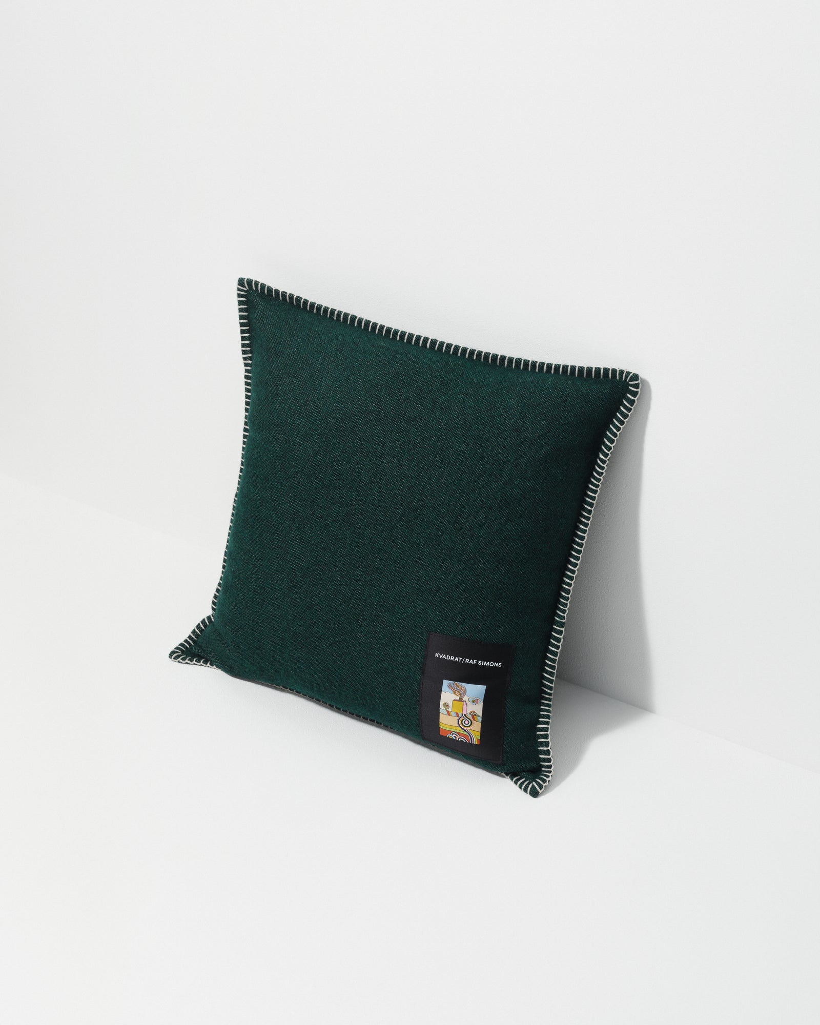 kvadrat raf simons lambswool cushion dark green