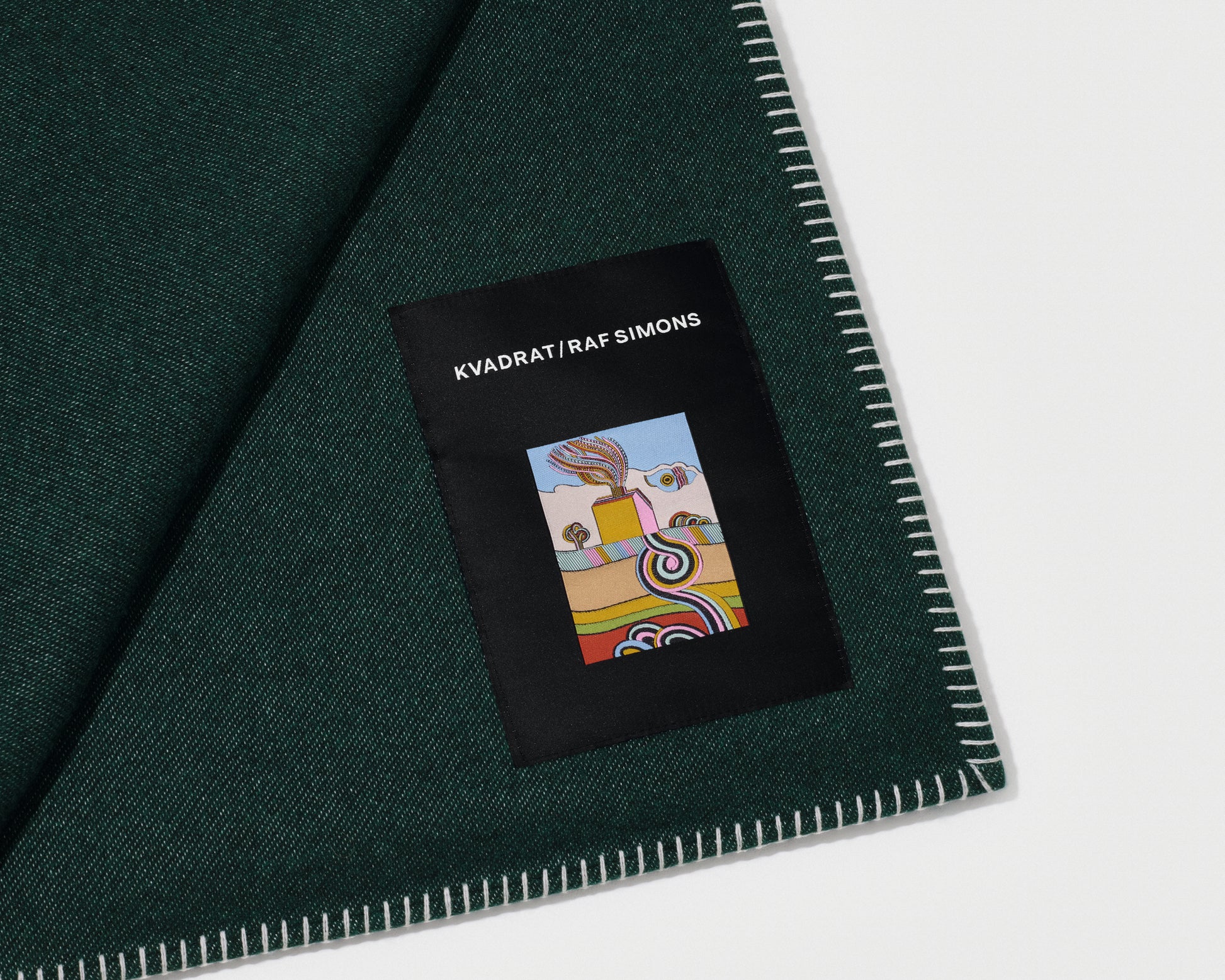 kvadrat raf simons lambswool throw dark green