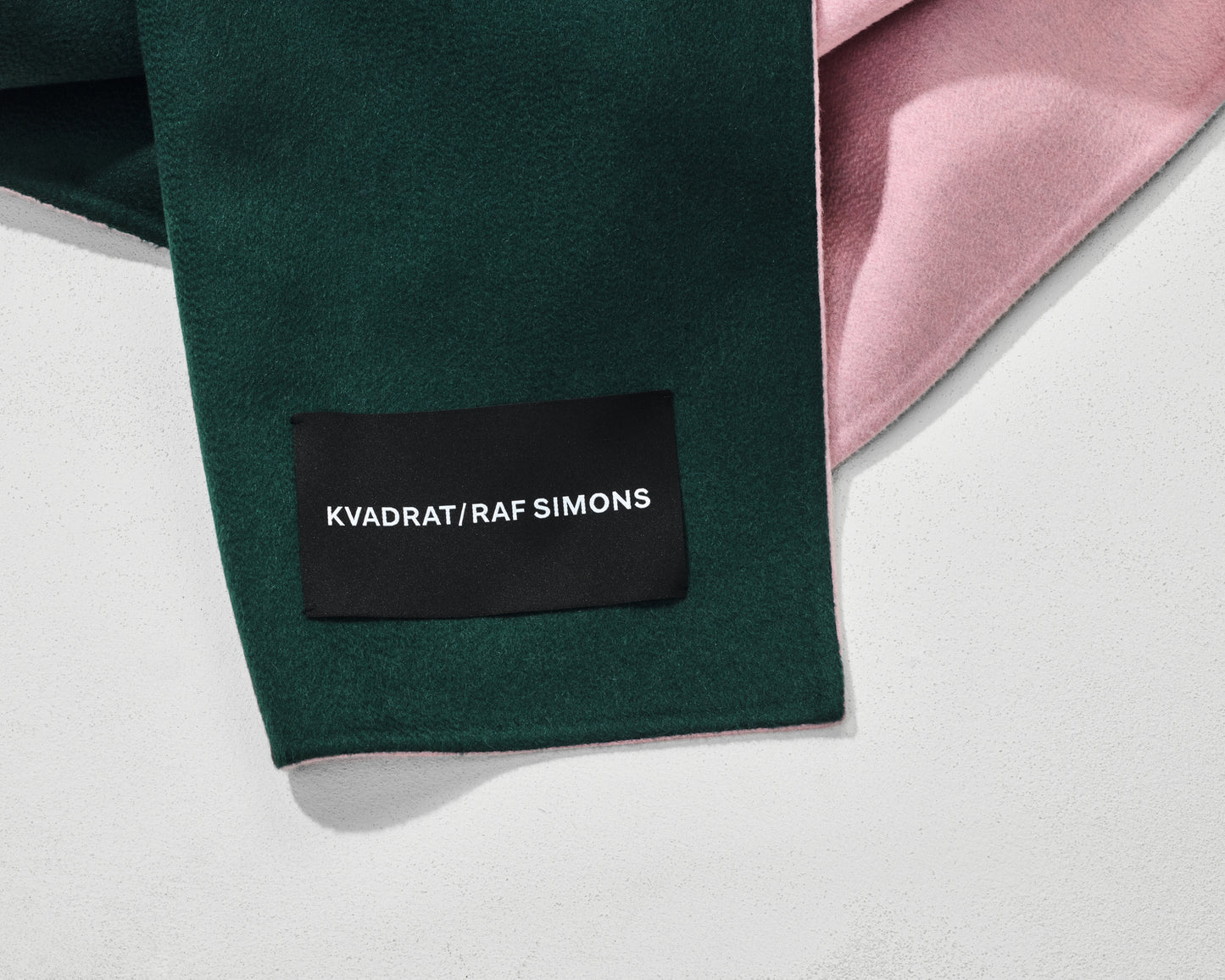 kvadrat raf simons double face cashmere throw dark green pink