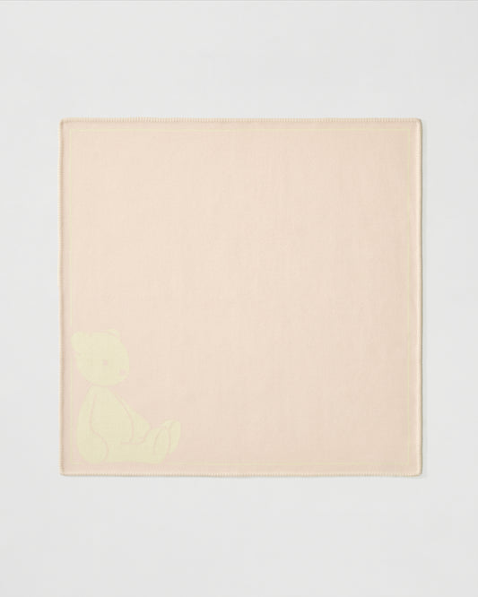 Wool Jacquard Blanket | Peach / Light Yellow