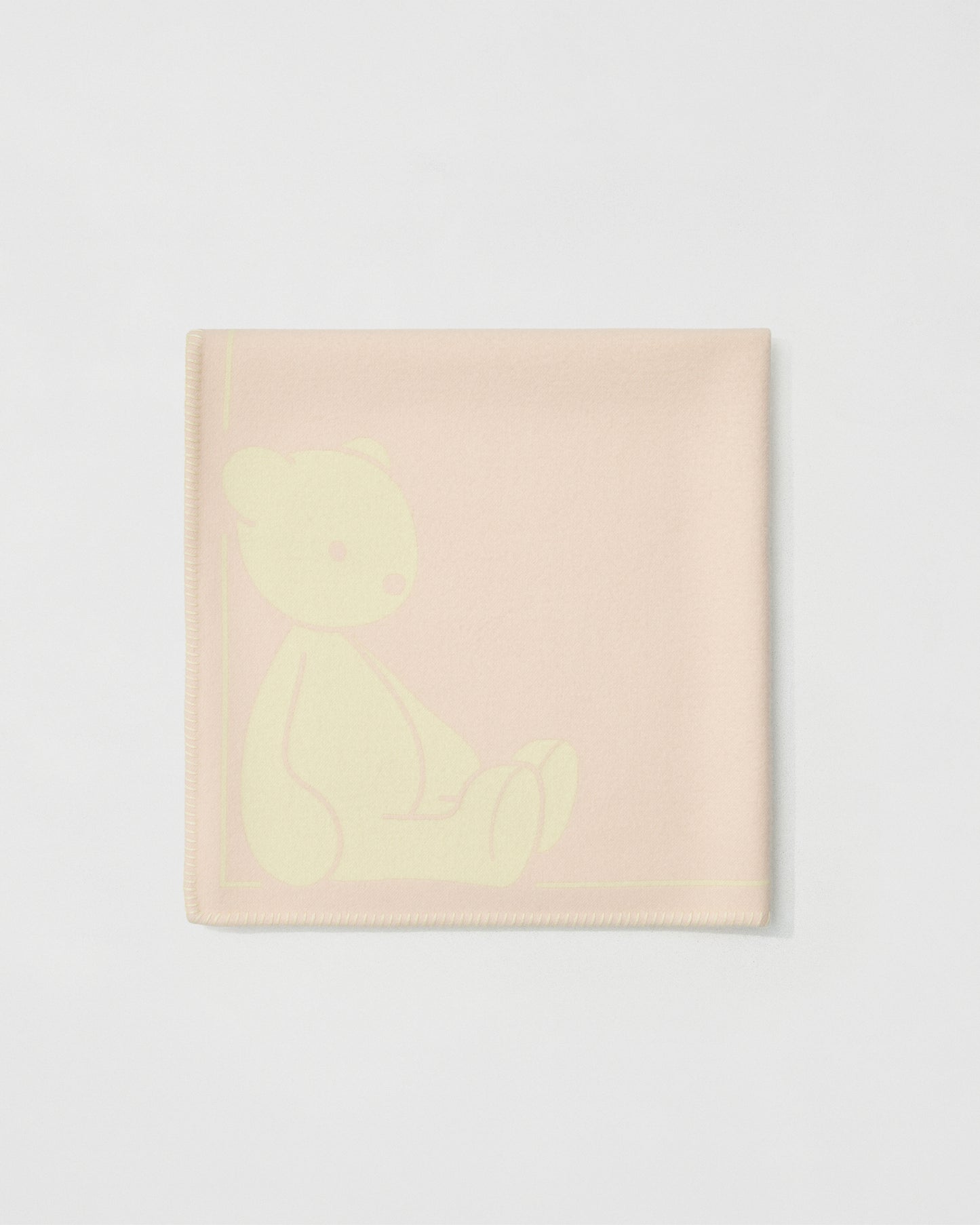Wool Jacquard Blanket | Peach / Light Yellow