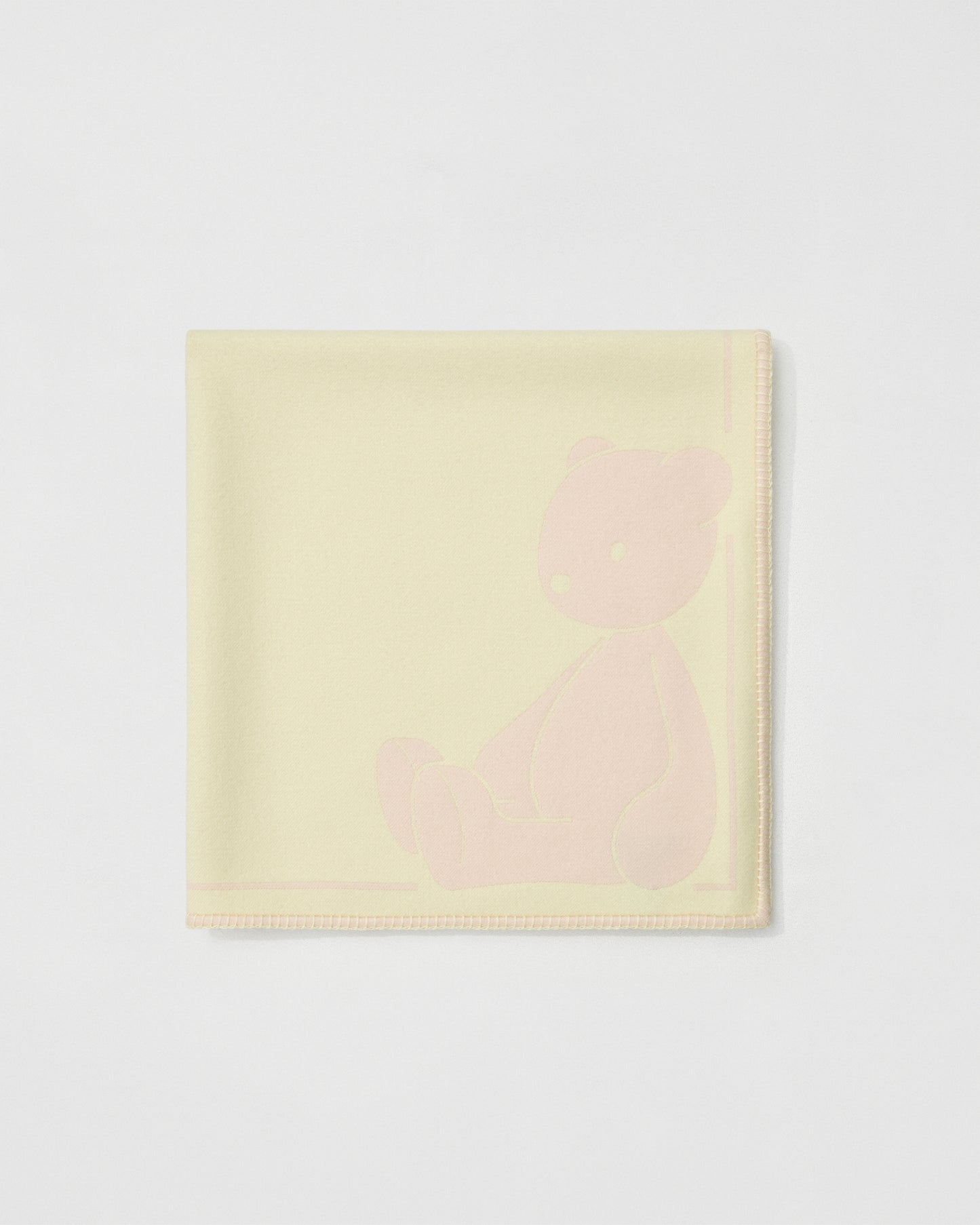 Wool Jacquard Blanket | Peach / Light Yellow