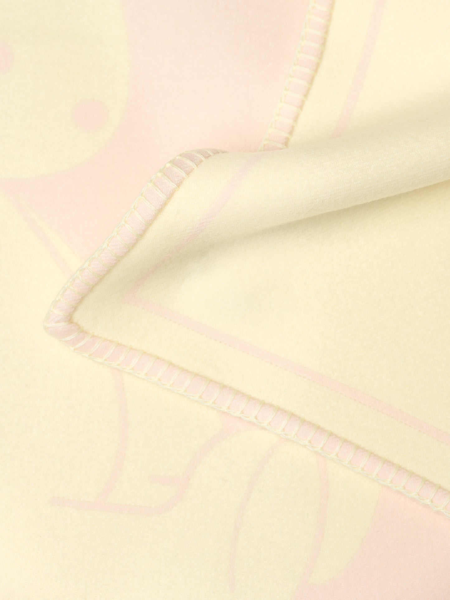 Wool Jacquard Blanket | Peach / Light Yellow