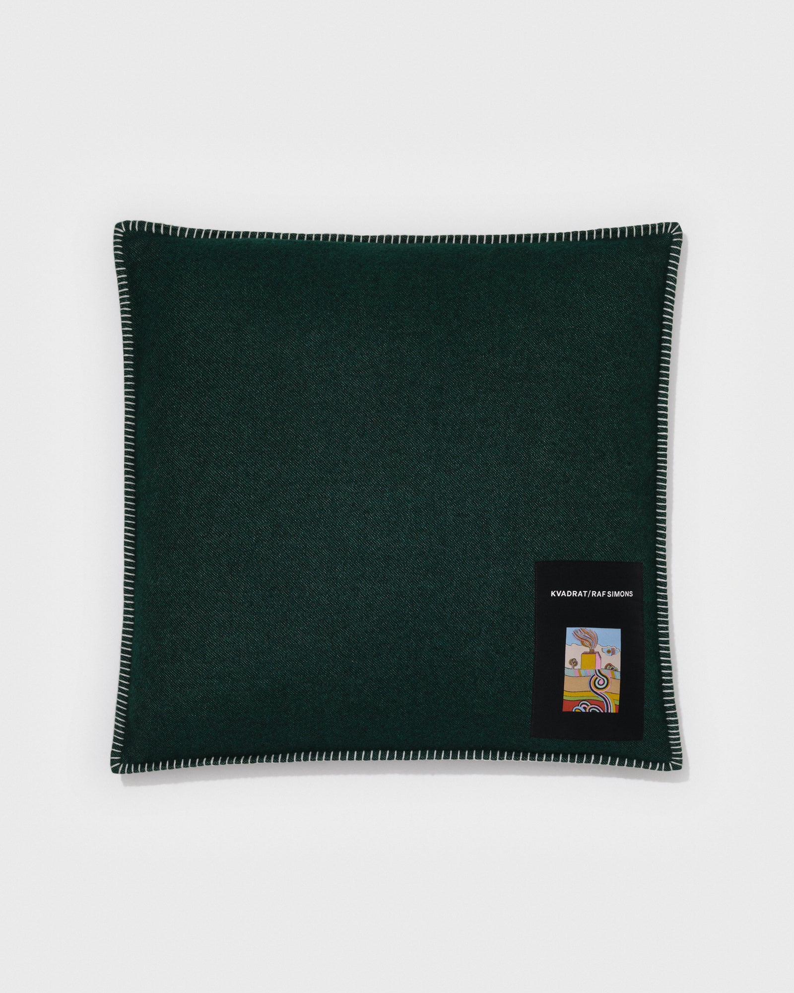 kvadrat raf simons lambswool cushion dark green