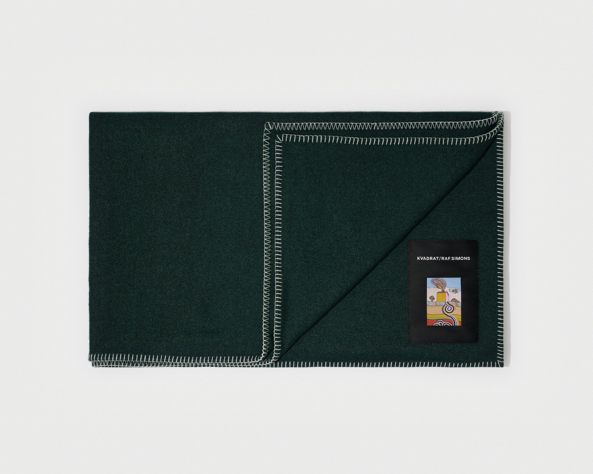 kvadrat raf simons lambswool throw dark green