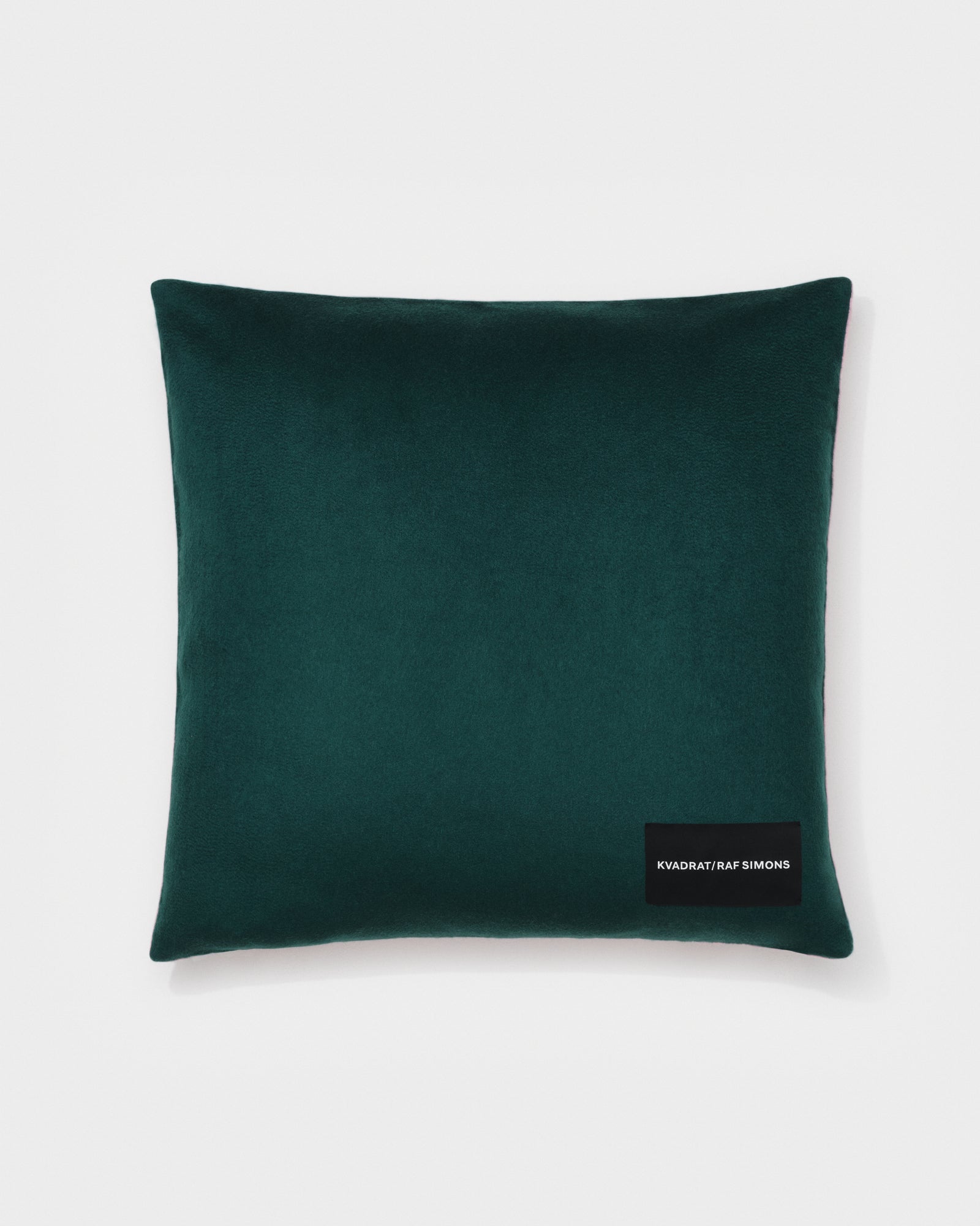 kvadrat raf simons double face cashmere cushion dark green pink