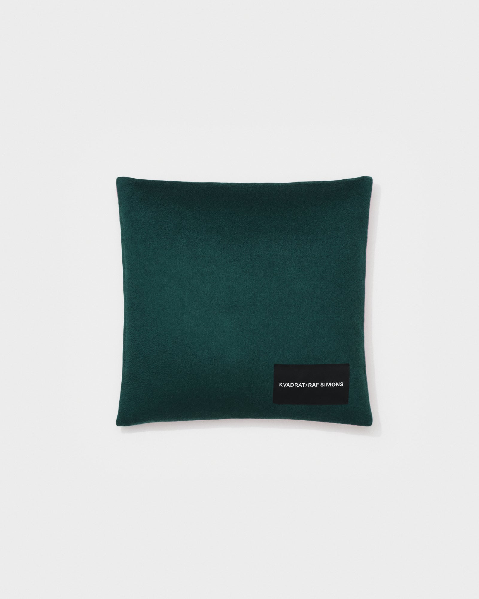 kvadrat raf simonsdouble face cashmere cushion dark green pink
