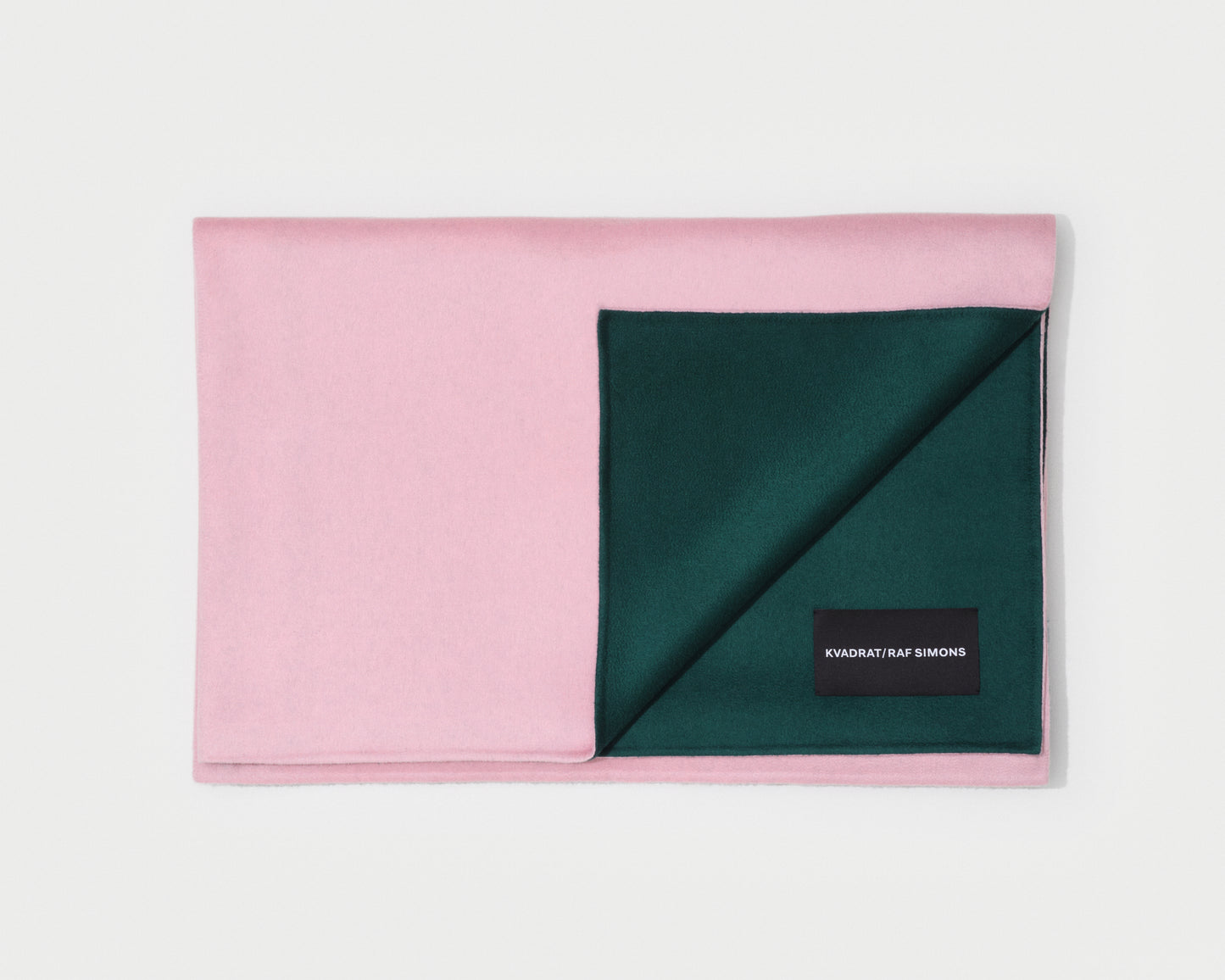 kvadrat raf simons double face cashmere throw dark green pink