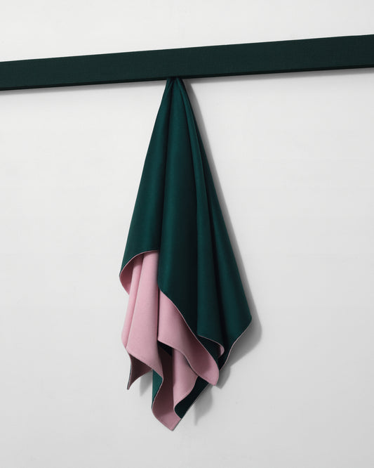 kvadrat raf simons double face cashmere throw dark green pink
