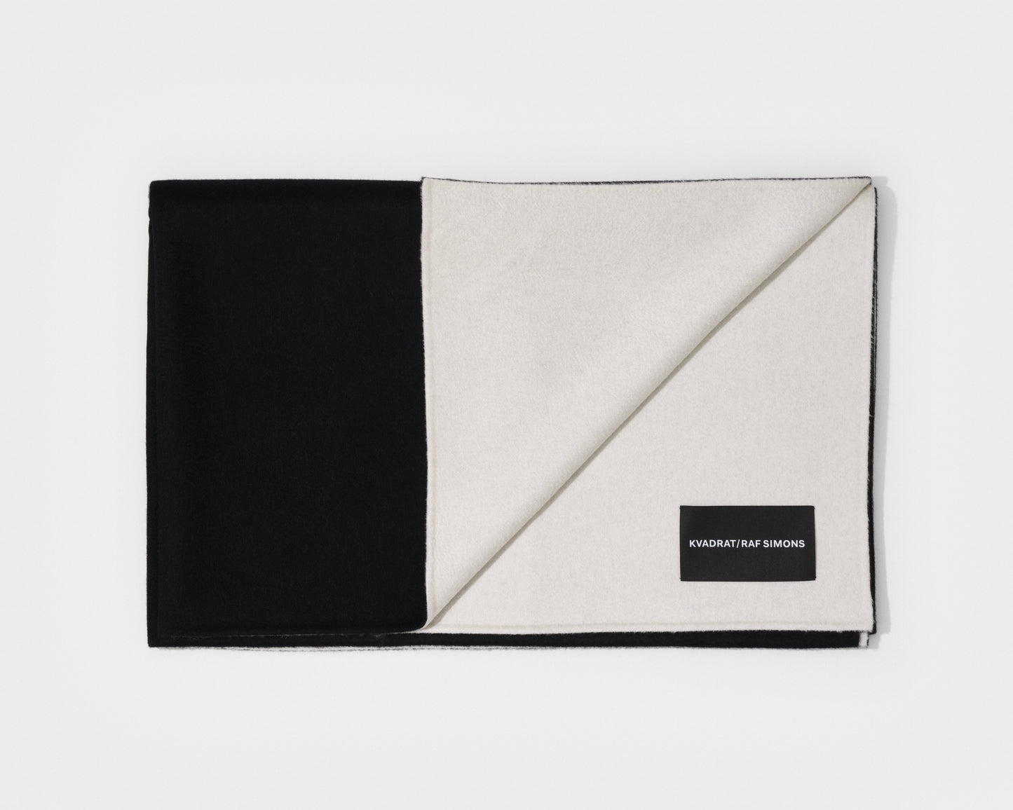 kvadrat raf simons double face cashmere throw black off white