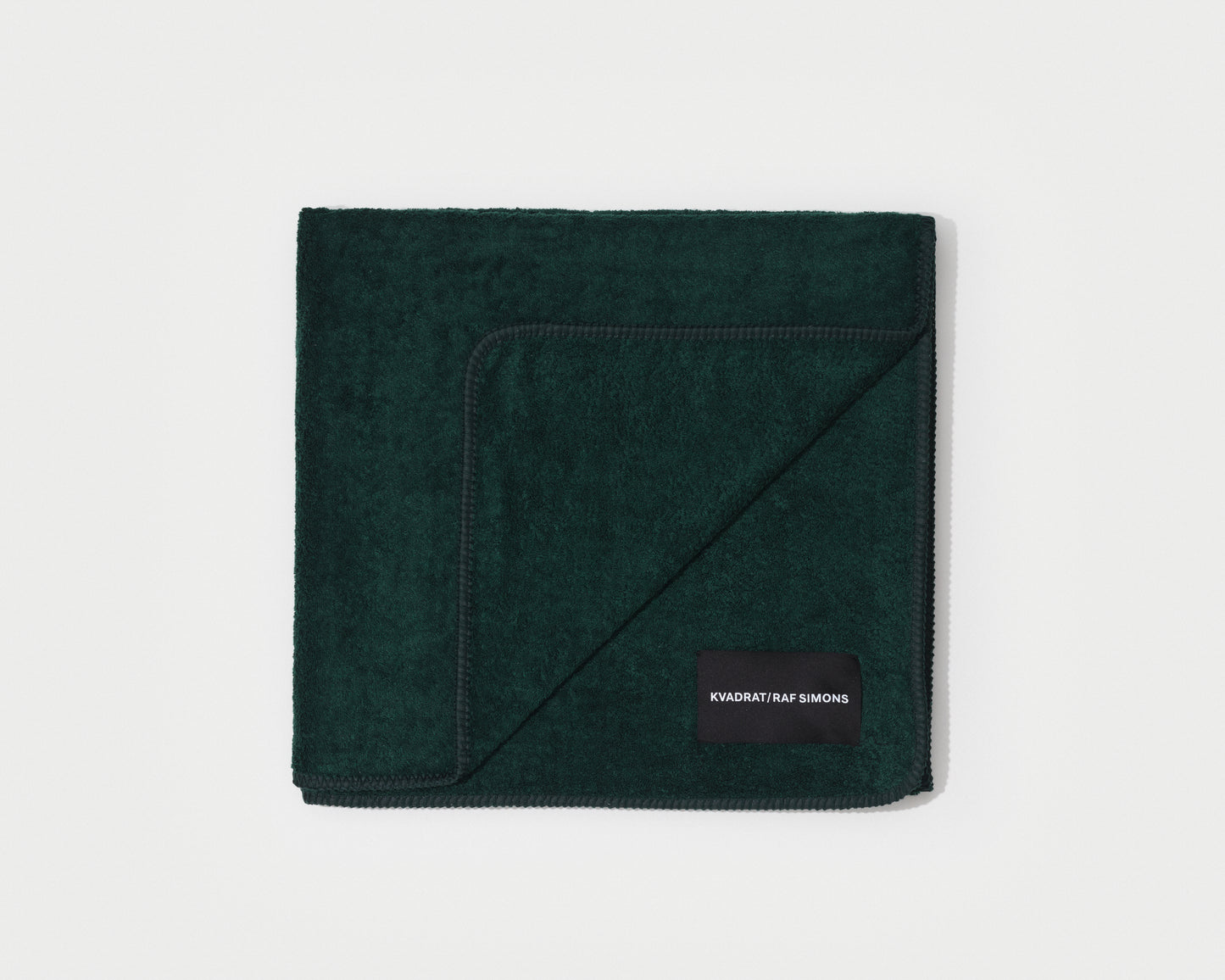 kvadrat raf simons whipstitch towel dark green