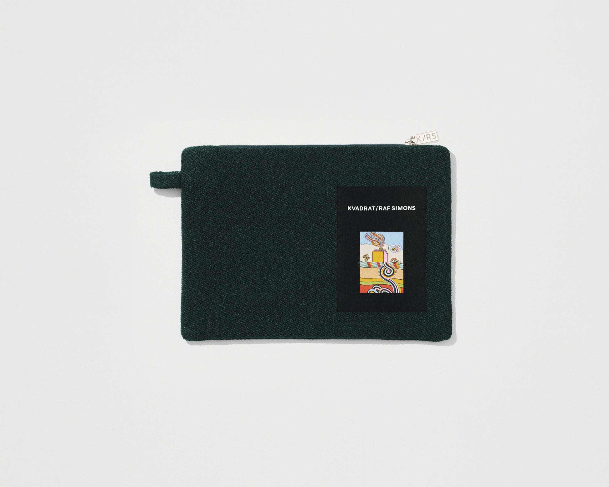 kvadrat raf simons dark green clutch