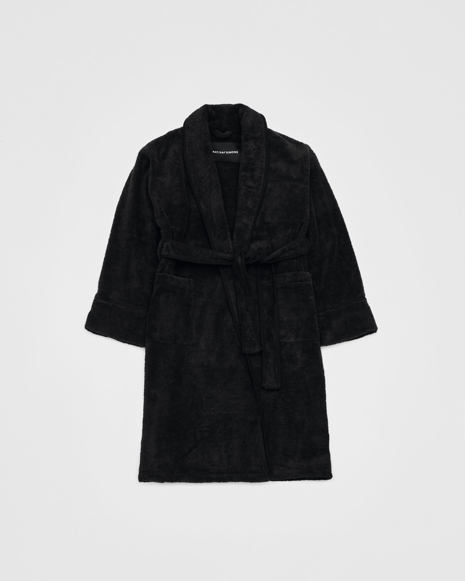 kvadrat raf simons black whipstitch bathrobe