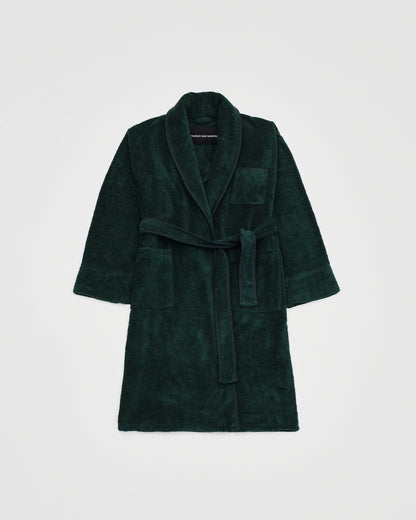 kvadrat raf simons dark green whipstitch bathrobe
