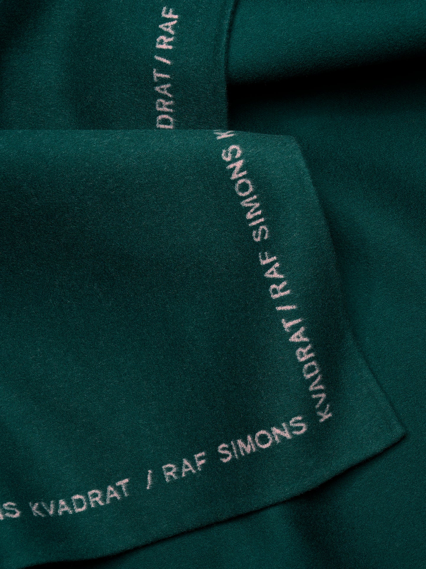 Double Face Wool Throw | Dark Green