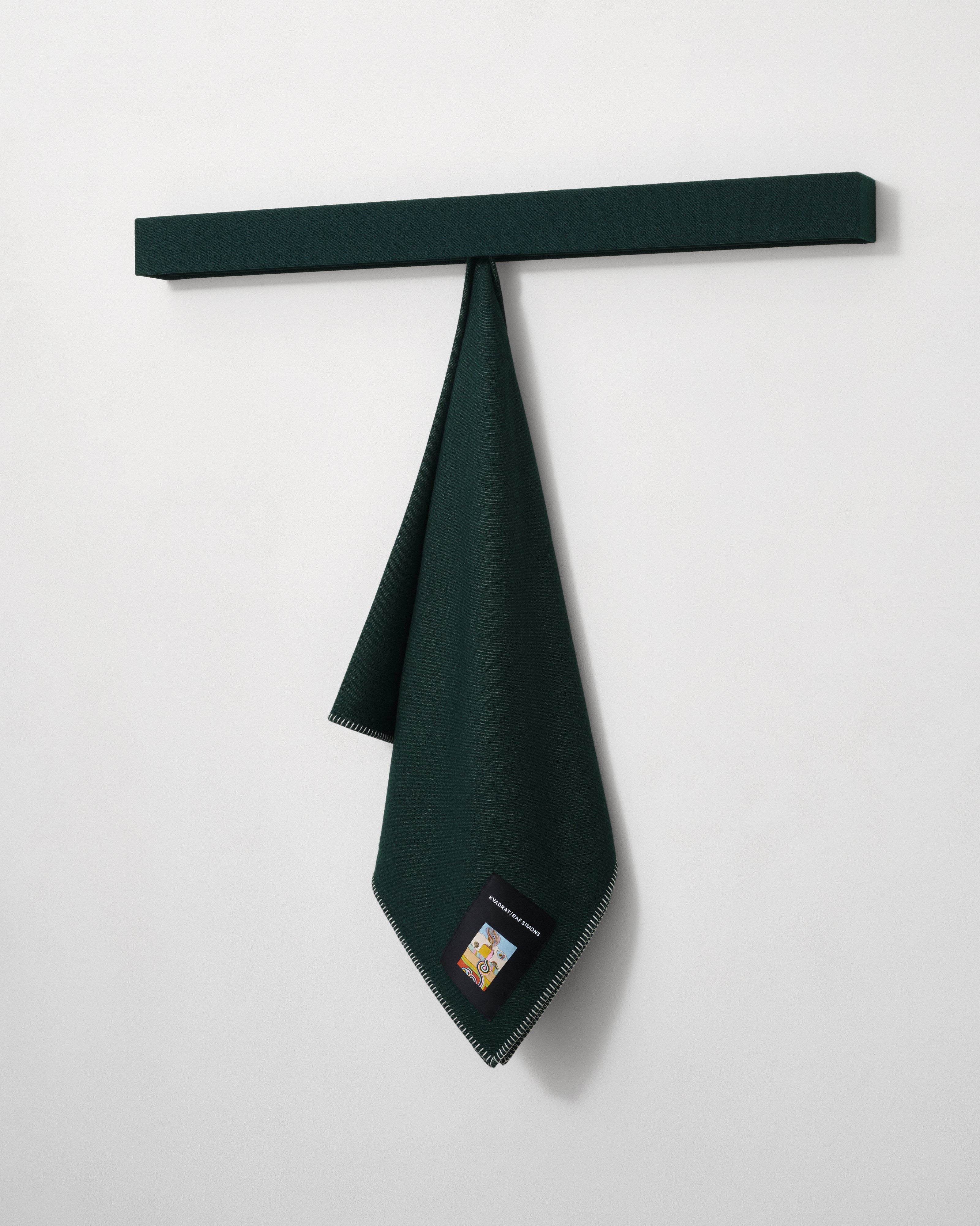 Kvadrat Raf Simons Shaker System and Lambswool Throw in Dark Green