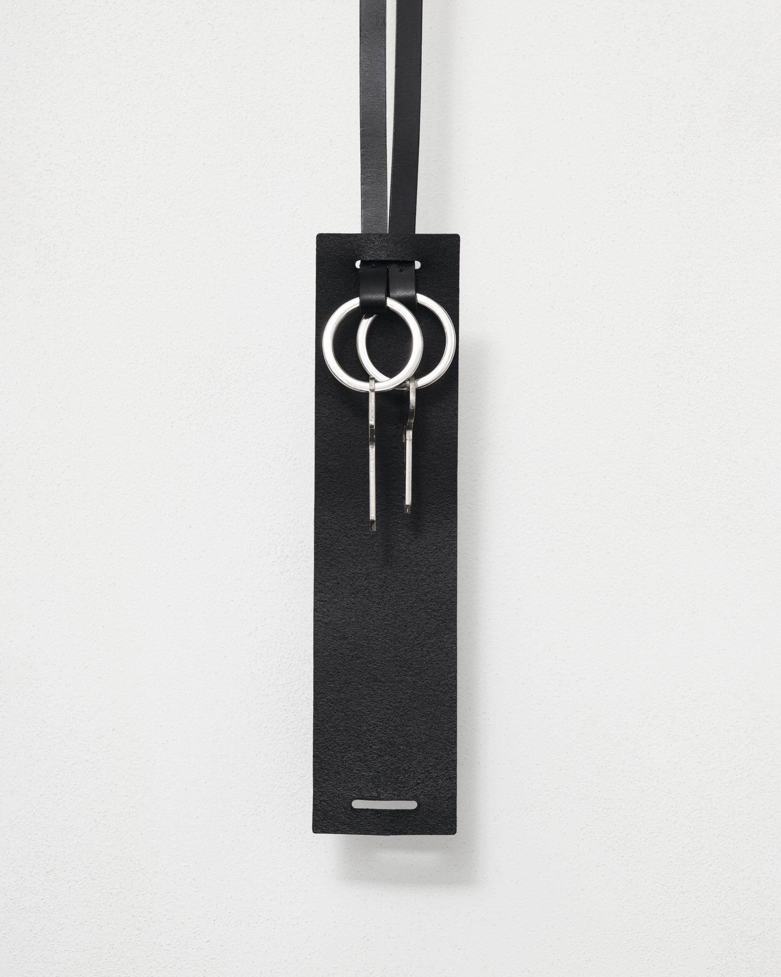 kvadrat raf simons black leather key ring