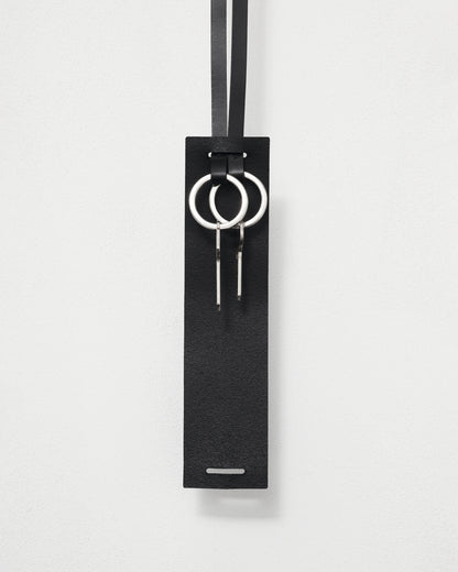kvadrat raf simons black leather key ring