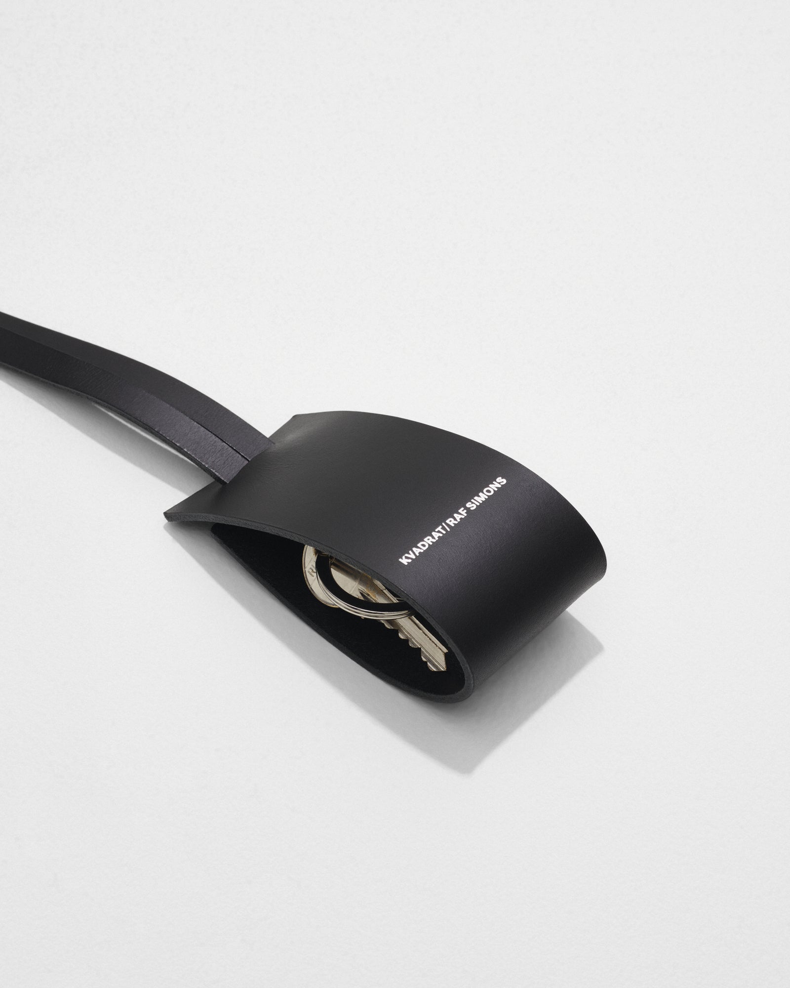 kvadrat raf simons black leather key ring