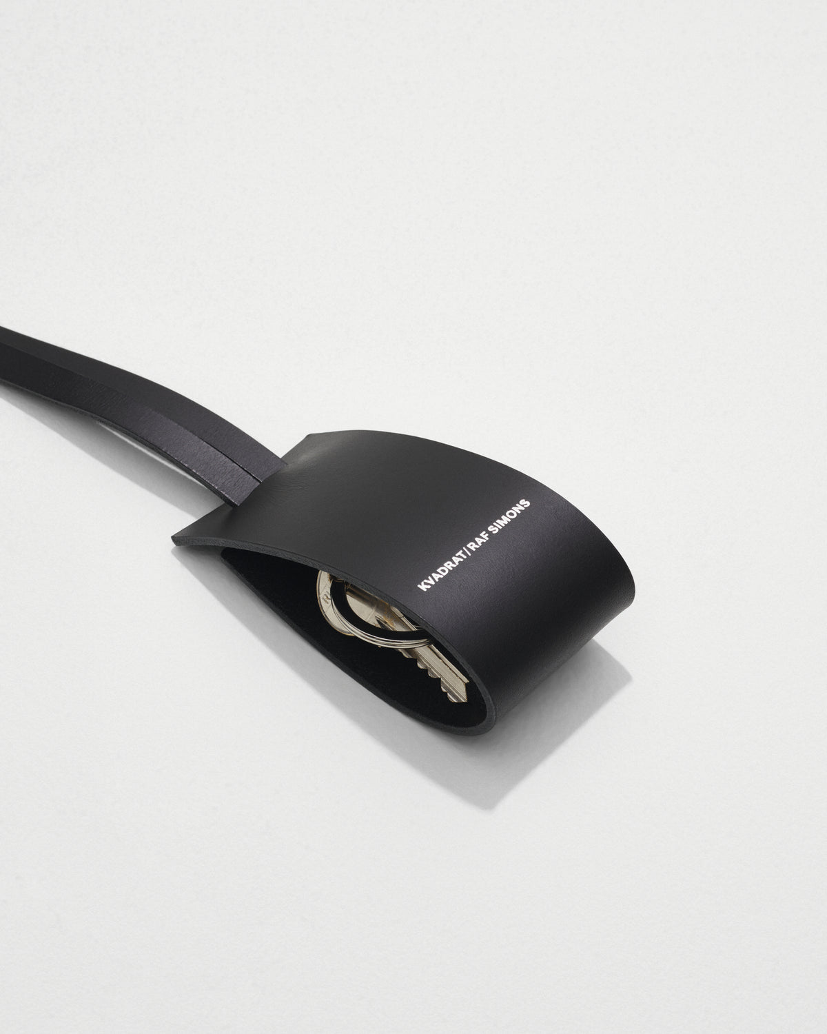 kvadrat raf simons black leather key ring