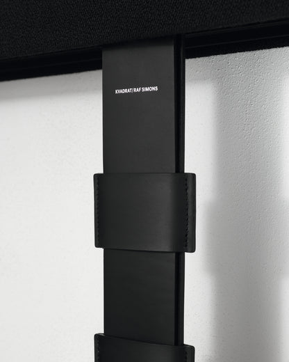 kvadrat raf simons black leather magazine strap