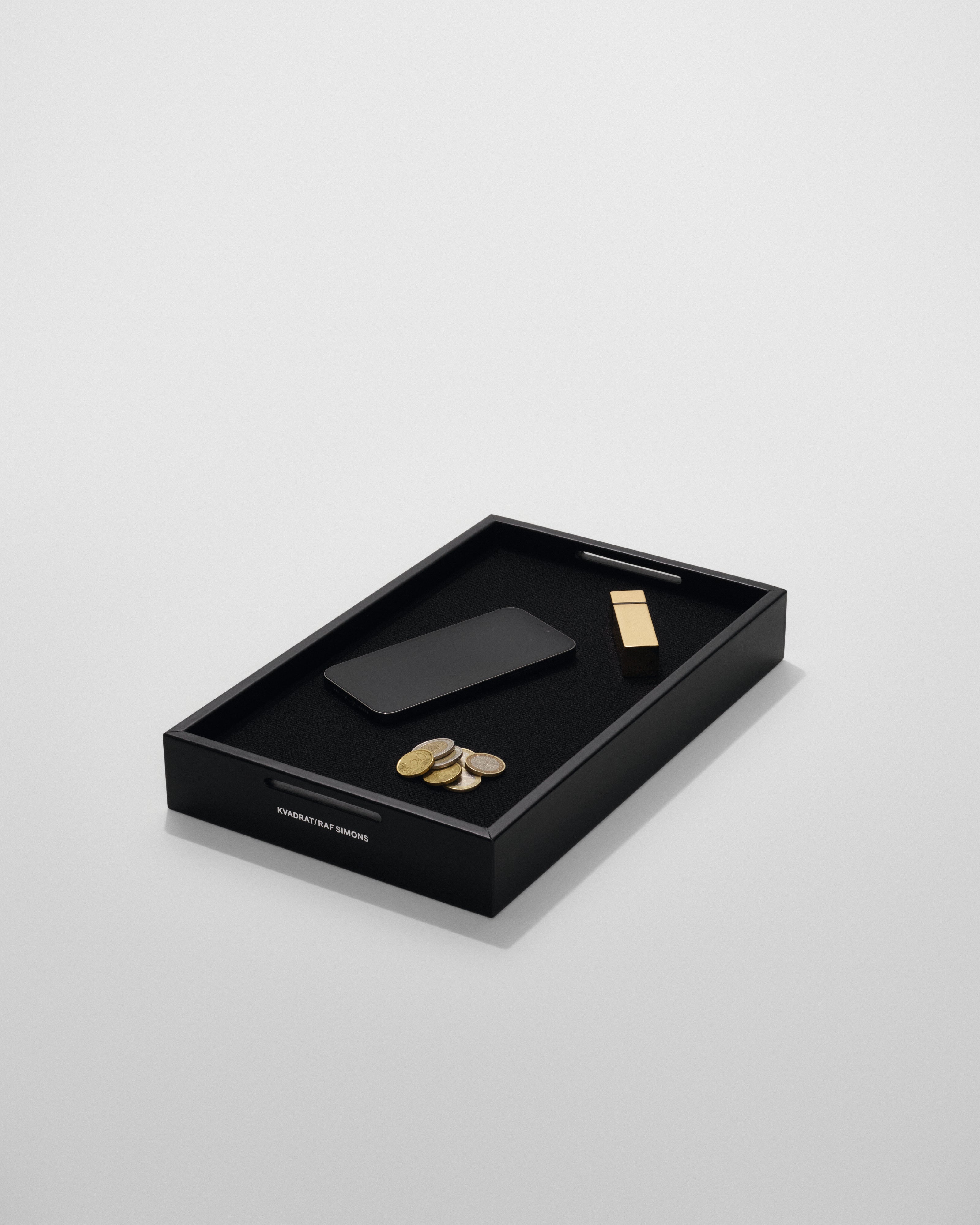 Kvadrat Raf Simons Leather Mirror Tray in Black