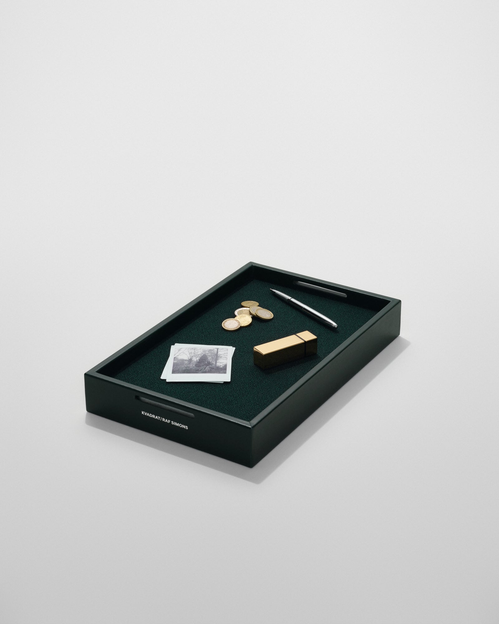 kvadrat raf simons dark green leather mirror tray