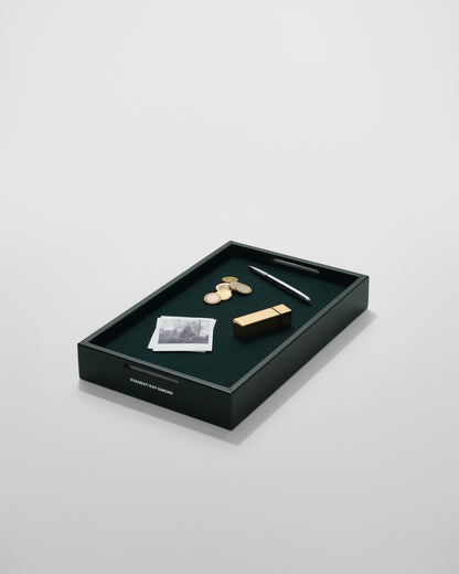 kvadrat raf simons dark green leather mirror tray