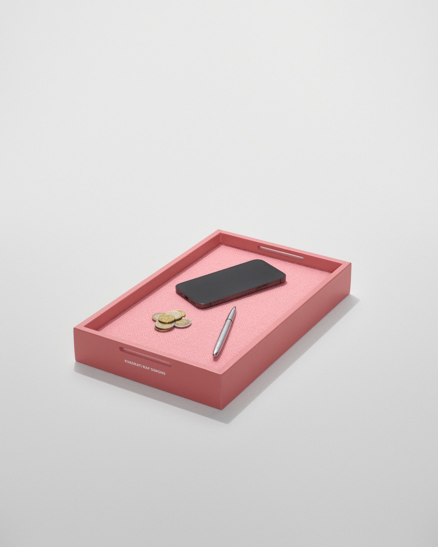 kvadrat raf simons pink leather mirror tray