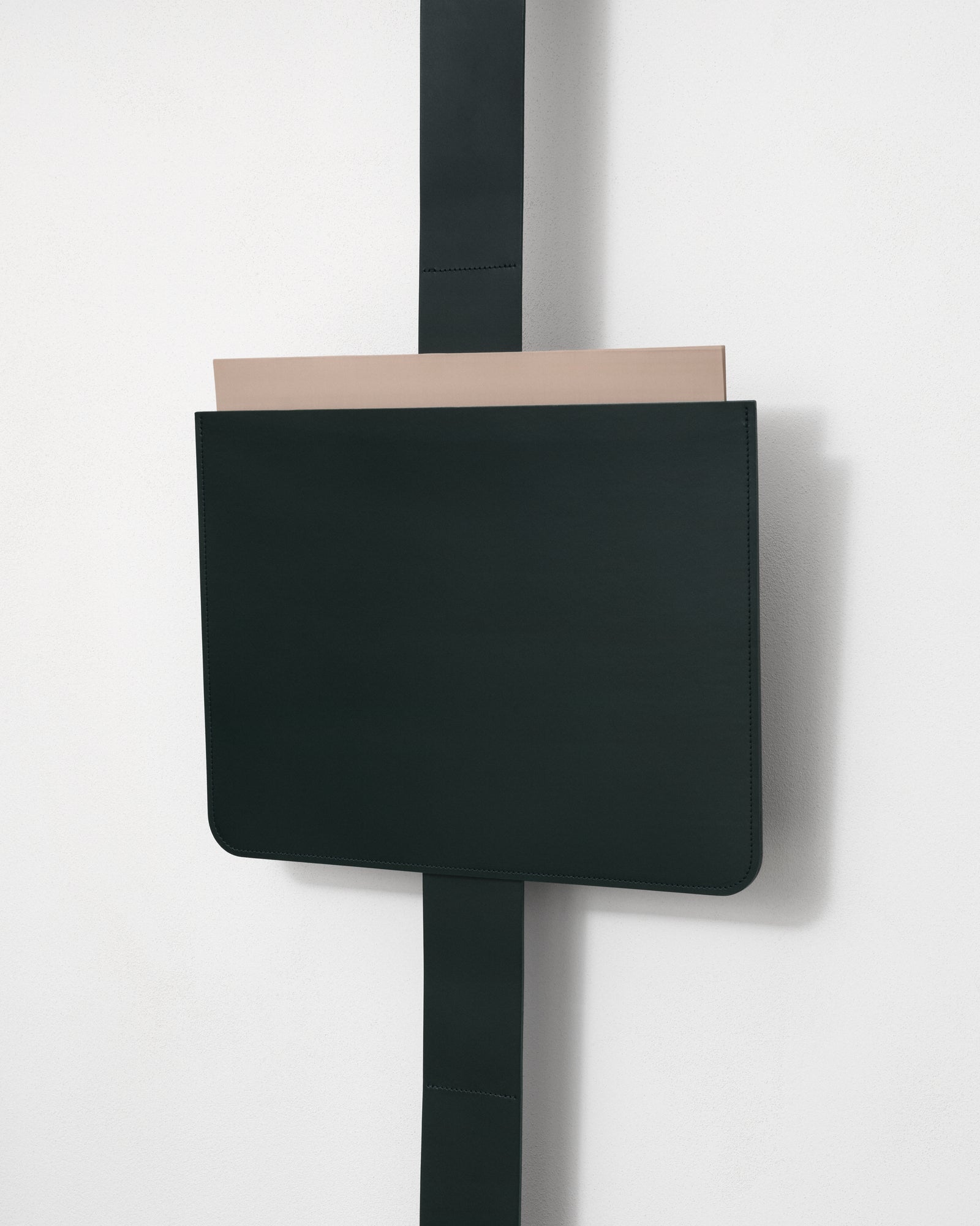 kvadrat raf simons dark green leather sleeve leather strap
