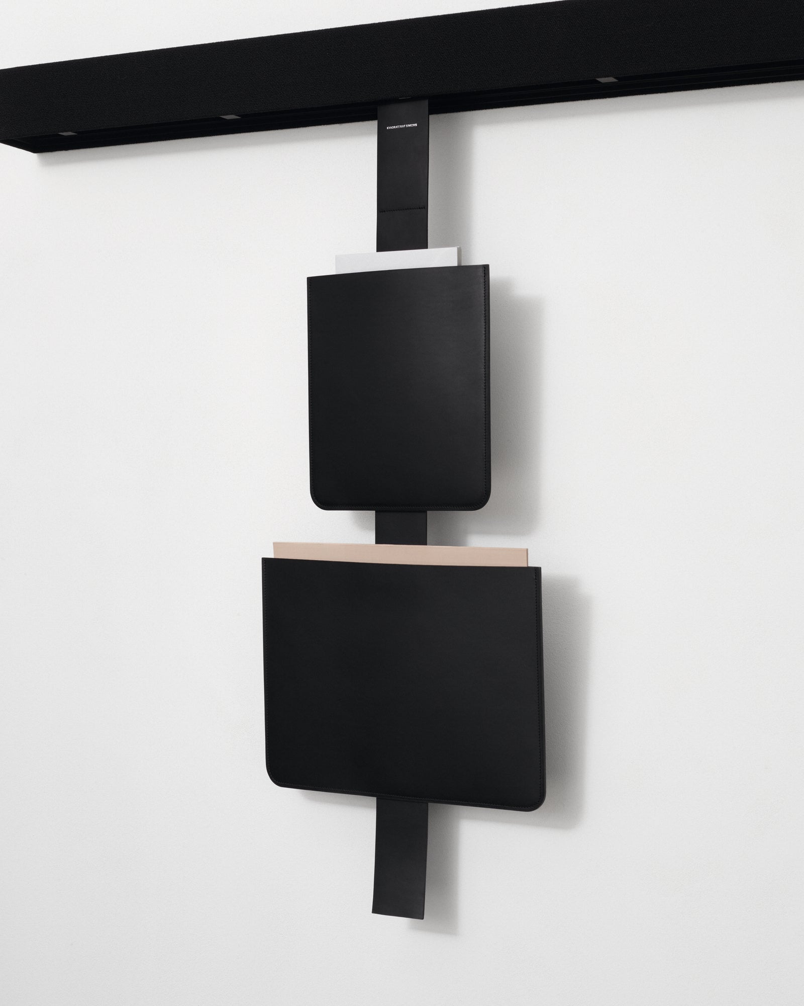 kvadrat raf simons black leather sleeve leather strap
