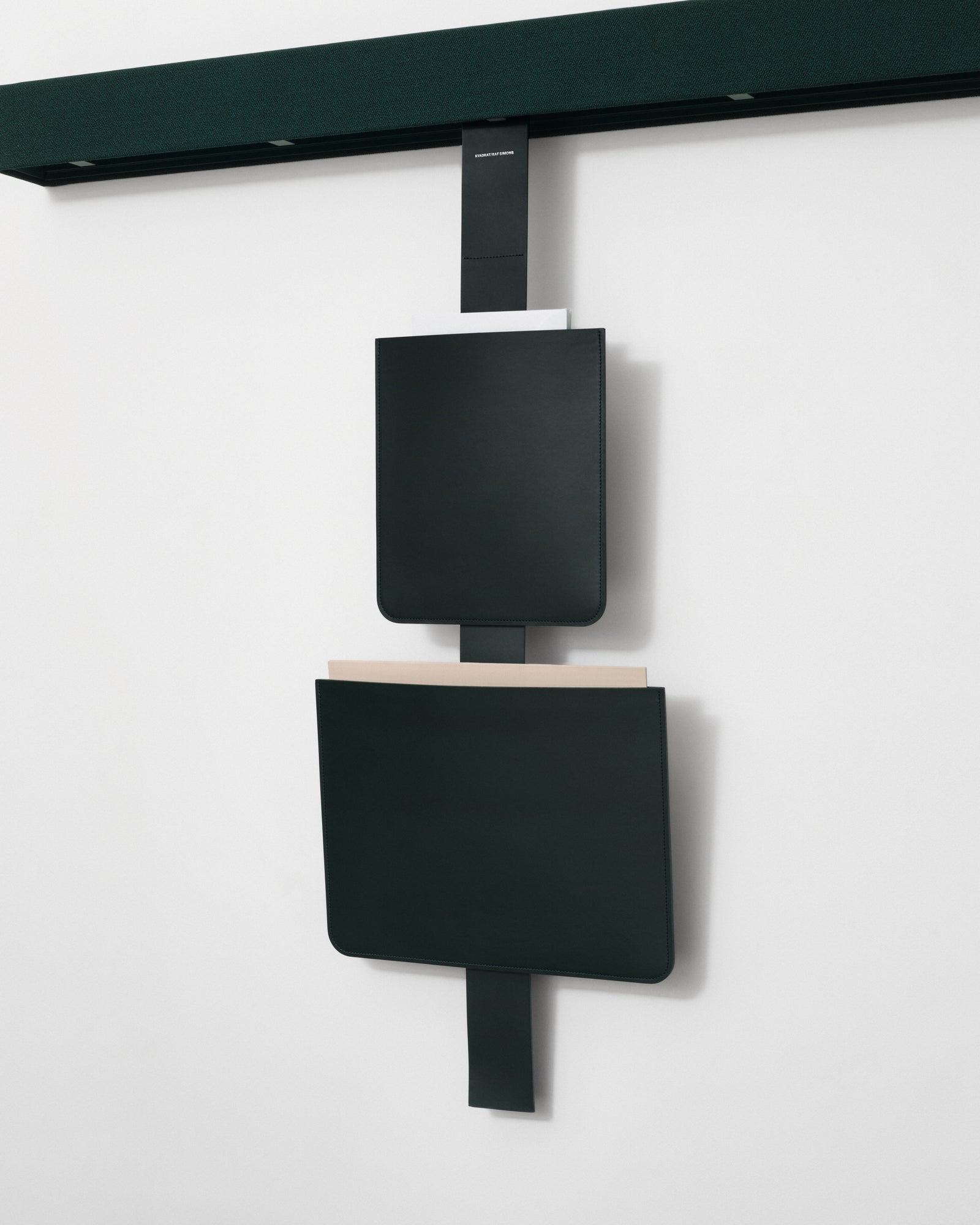 kvadrat raf simons dark green  leather sleeve leather strap
