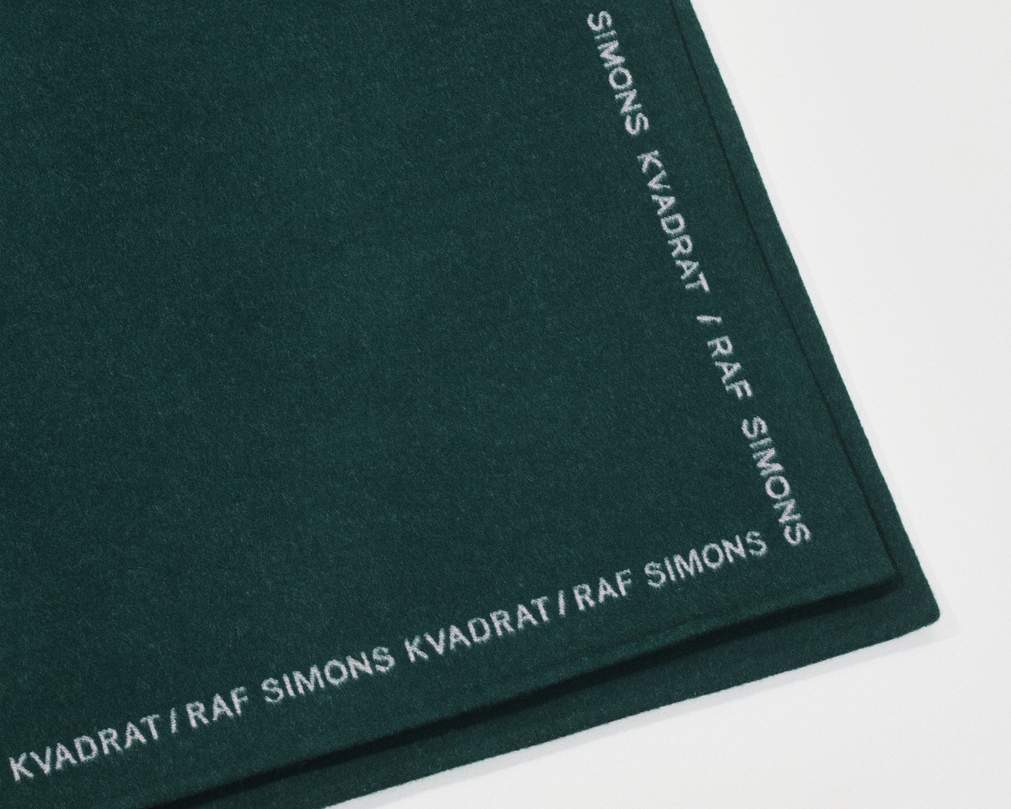 kvadrat raf simons double face wool throw dark green