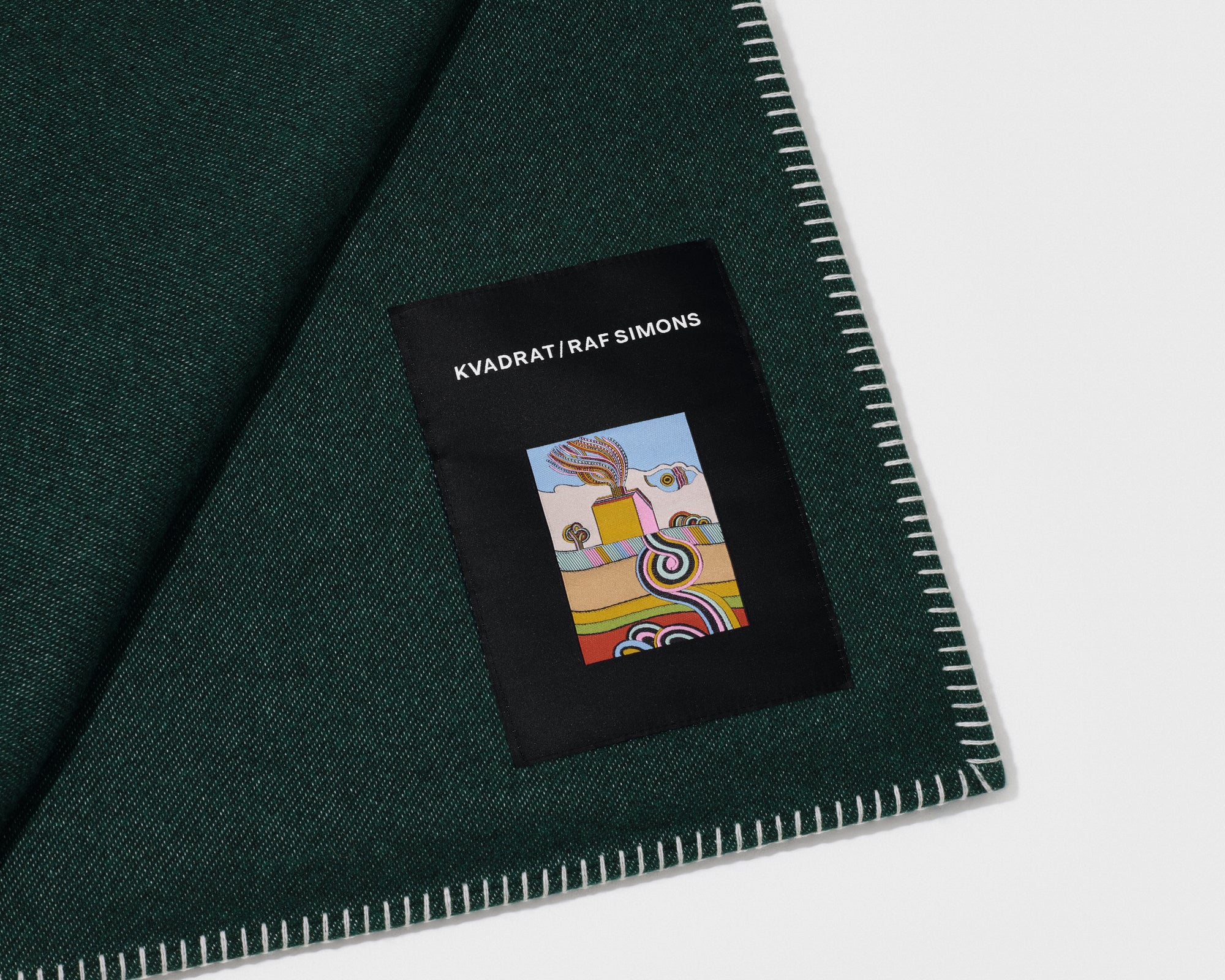 kvadrat raf simons lambswool throw dark green