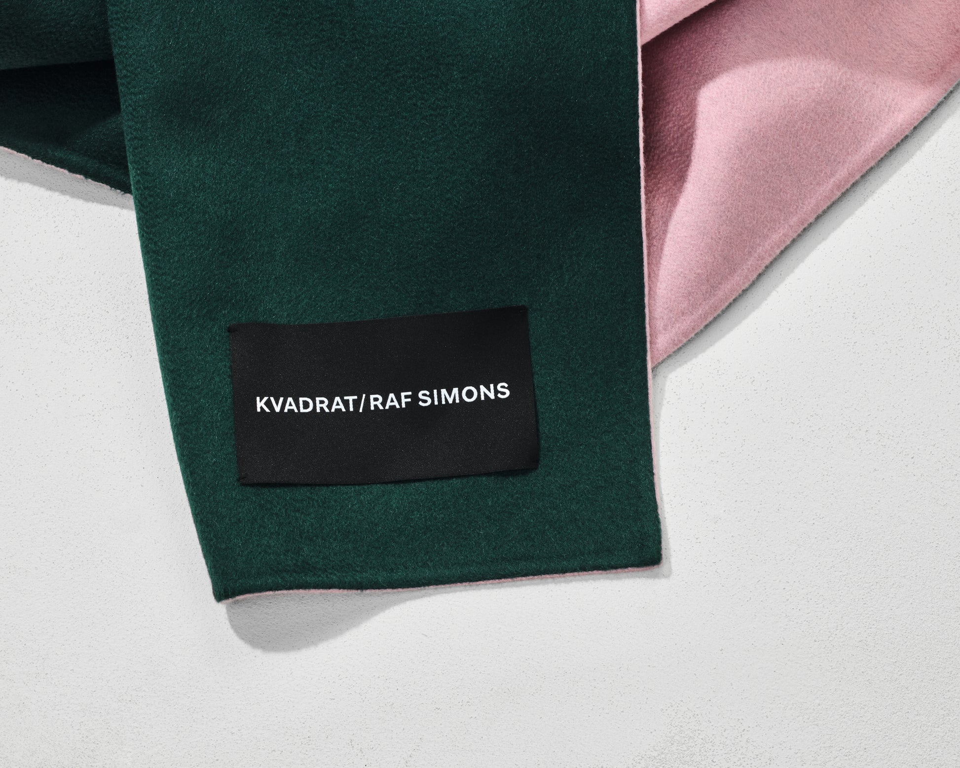 kvadrat raf simons double face cashmere throw dark green pink
