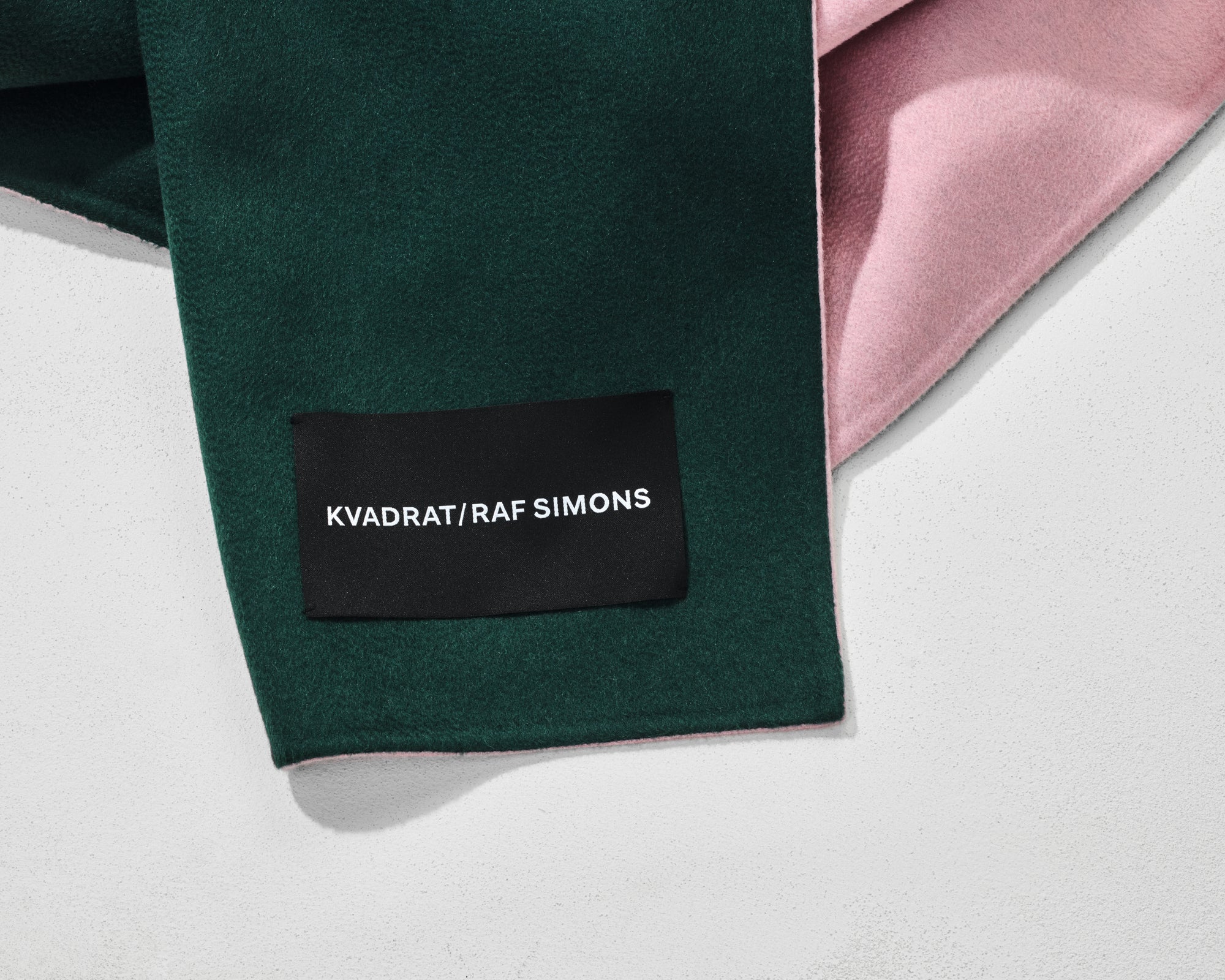 kvadrat raf simons double face cashmere throw dark green pink