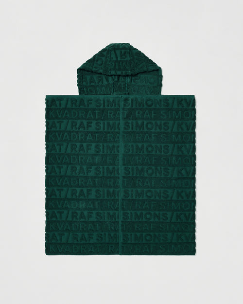 Kvadrat Raf Simons Kids Collection Cotton Jacquard Hooded Towel Dark Green.