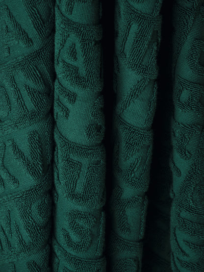 Cotton Jacquard Hooded Towel | Dark Green