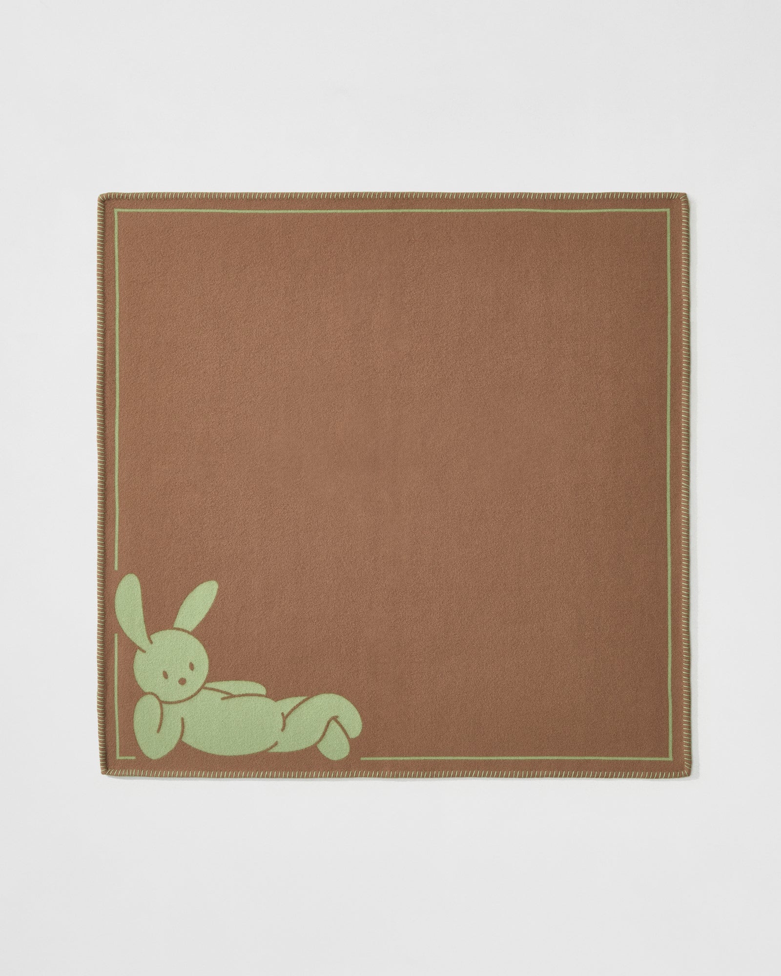 Kvadrat Raf Simons Kids Collection Wool Jacquard Blanket in Jade and Desert Sand