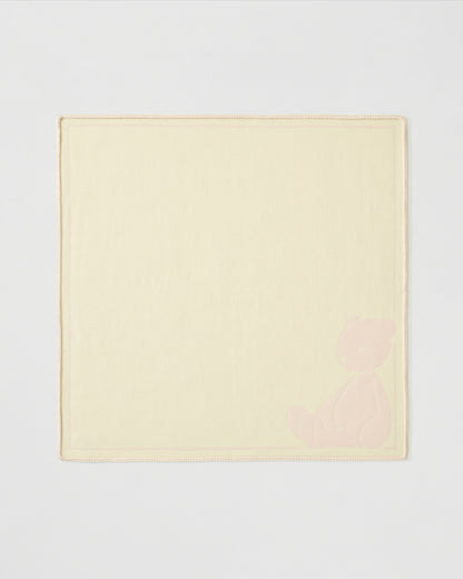 Wool Jacquard Blanket | Peach / Light Yellow
