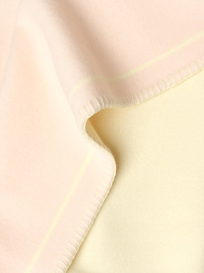 Wool Jacquard Blanket | Peach / Light Yellow